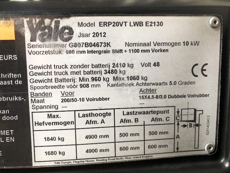 Picture of a YALE ERP20VT