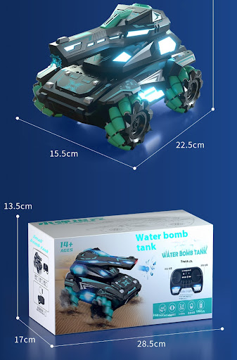 Title 8, Armored Stunt Water Bomb Tank Childrens Toy Re...