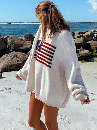 Title 1, Loose Oversized Knitted Cotton Sweater