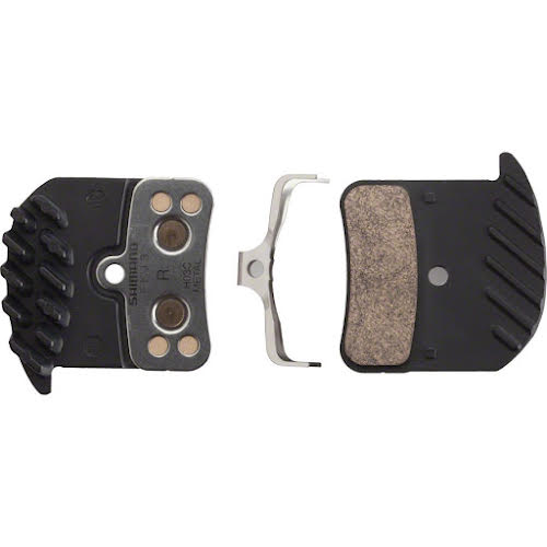 Shimano H03C-MF Disc Brake Pad and Spring - Metal Compound, Finned Aluminum Backplate