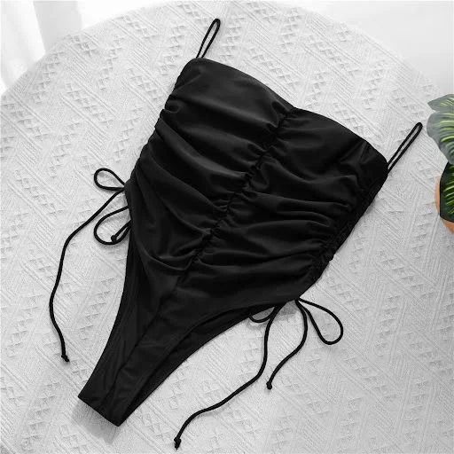 Title 3, Damen Badeanzug Schwarz Spitze Verstellbar Biet...