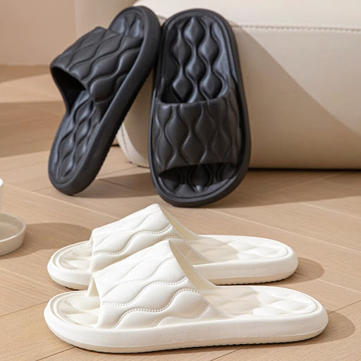 Title 3, Ripple Style House Slippers EVA Soft Bathroom S...