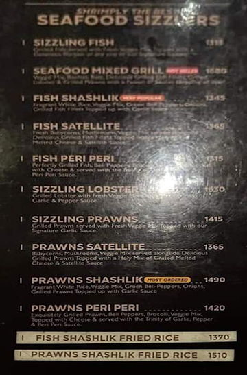 Yoko Sizzlers menu 