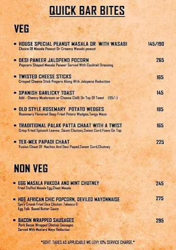 Inferno Brewpub And Kitchen menu 