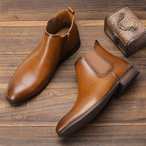 Title 18, Plus Size Chelsea Boots Mens Classic Wooden Ro...