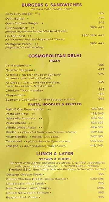 Cafe Delhi Heights menu 