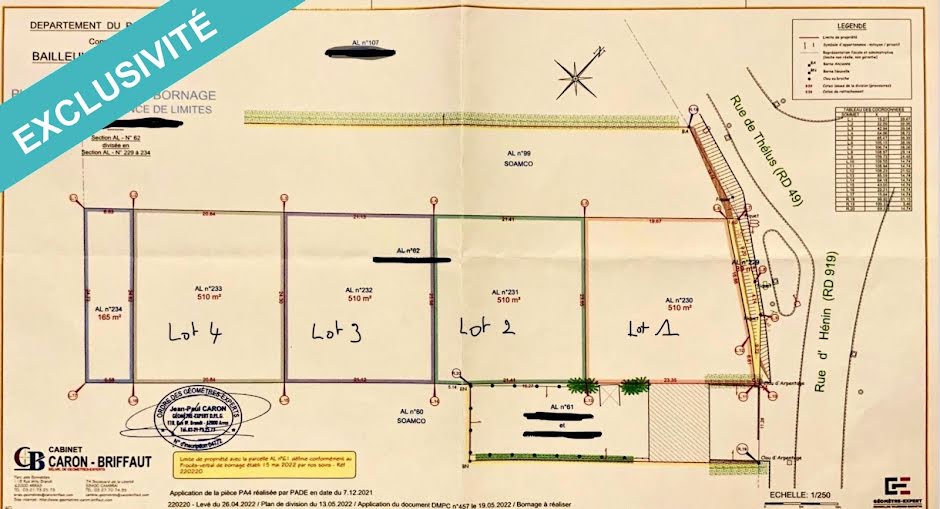 Vente terrain  510 m² à Arras (62000), 93 000 €