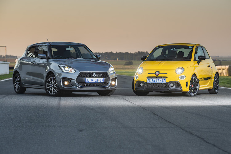 The 2019 Suzuki Swift Sport and Abarth 595 Competizione at Red Star Raceway.