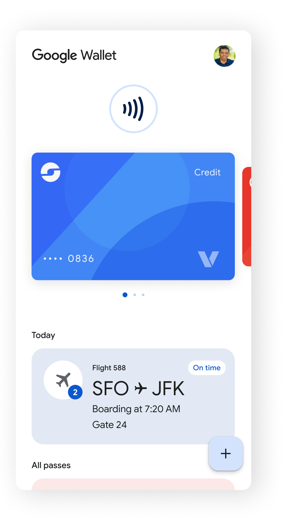 Google Wallet API screen