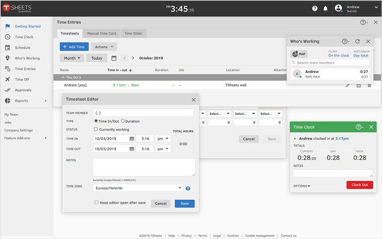 tsheets time tracking app