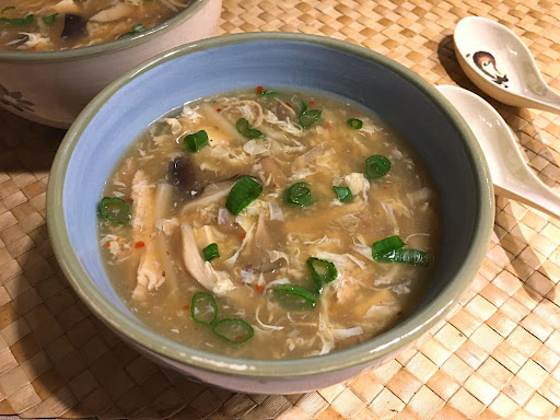 A bowl of hot & sour soup