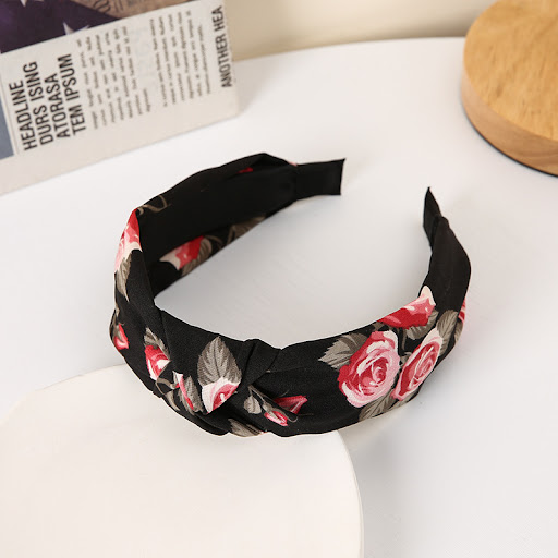Title 1, Floral Cross Wide Edge Fabric Headband for wome...