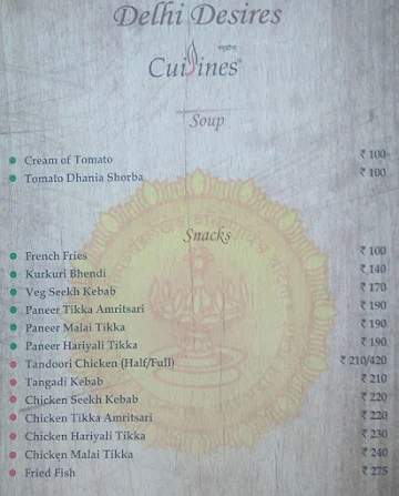 Maharashtra Sadan menu 