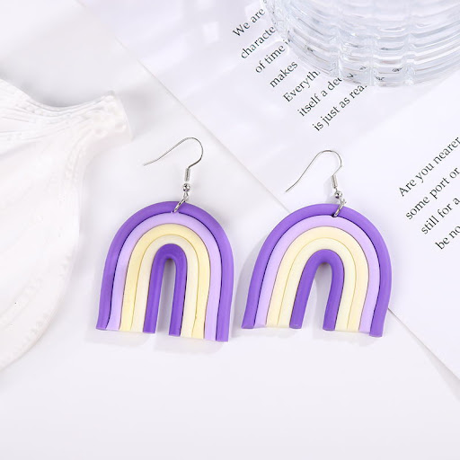 Title 8, Polymer Clay Rainbow Earrings Eardrops – Lightw...