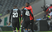 Vincent Pule of Orlando Pirates celebrates a goal with teammates during the Telkom Knockout Last 16 Orlando Pirates and Chip United on the 20 October 2018 at Orlando Stadium, Johannesburg.