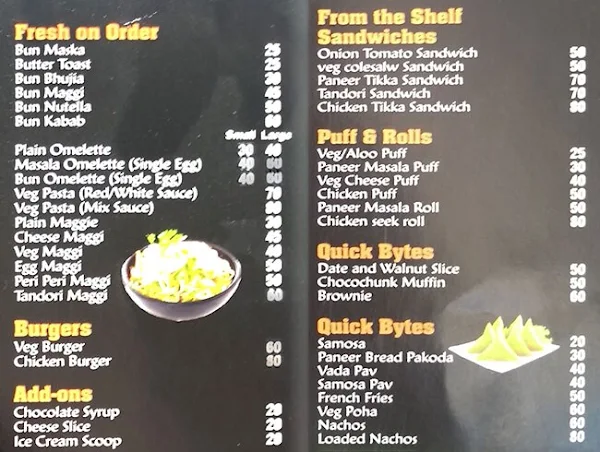 Chai Garam menu 