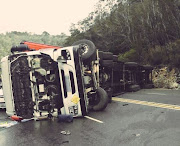 The overturned truck on the N2 between George and Wilderness, on June 1, 2018.