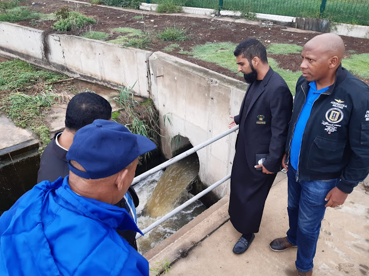 OVERSITE VISIT: DA councillor Masixole Zinto, MPL Marshall von Buchenroder, NMB caucus leader councillor Jonathan Lawack, and MPL Yusuf Cassim at an oversight visit of the Kelvin Jones waste water treatment site in Uitenhage