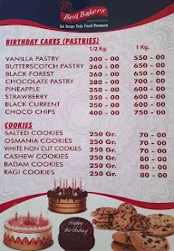 Best Bakers menu 1