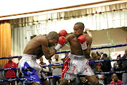 Jasper Seroka and Aphiwe Mboyiya squaring off in 2016. Mboyiya is serving a two-year drugs ban./ MARK ANDREWS