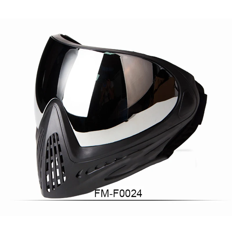 Masque de paintball monocouche tactique extérieur Protection anti-poussière Confort et visibilité optimale pour des parties sécurisées.