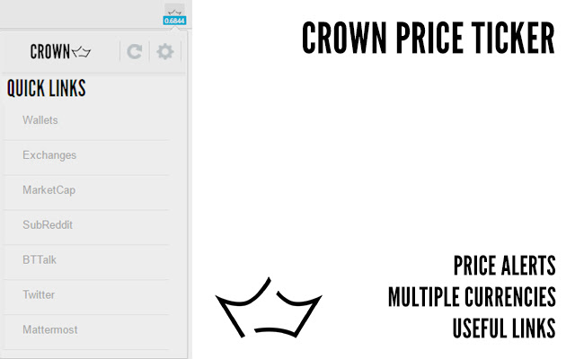 Crown (CRW) Price Ticker chrome extension