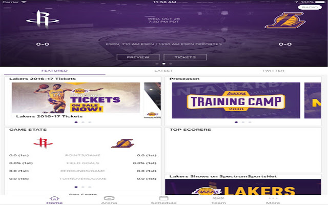 Los Angeles Lakers official website