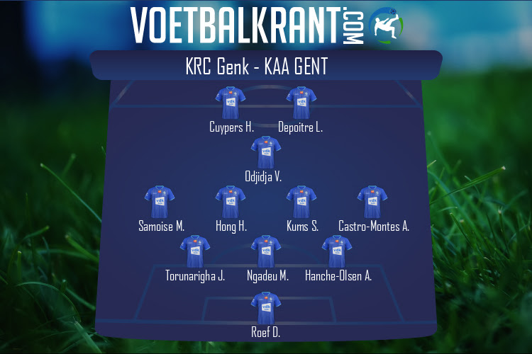 Opstelling KAA Gent | KRC Genk - KAA Gent (18/09/2022)