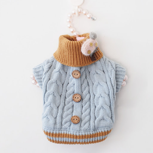 Title 6, Pet Dog Fashion Sweet Button Sweater. Warm, com...