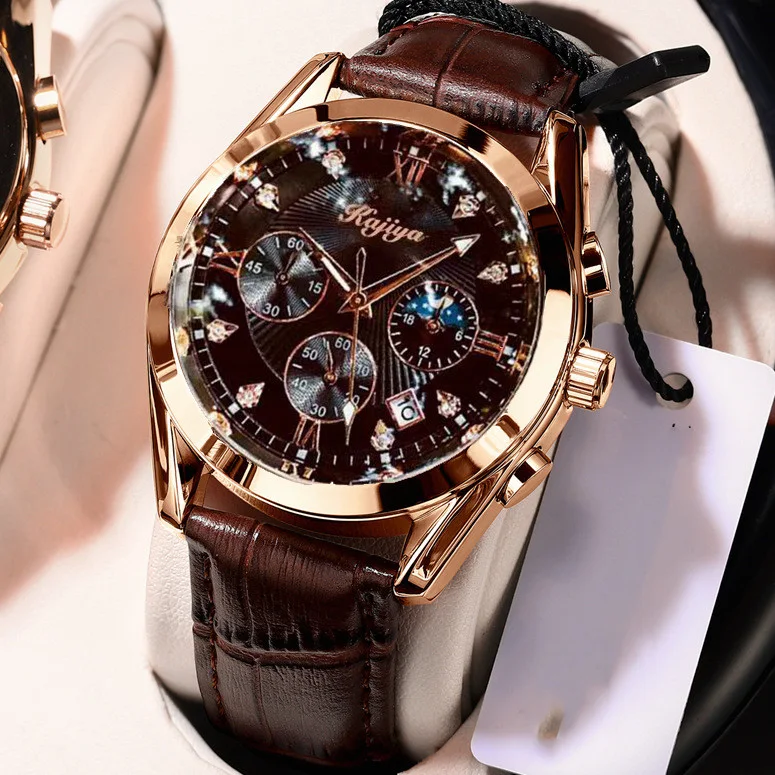 Title 3, Heren horloge stalen band waterdicht lichtgeven...