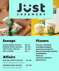 Just Creamery menu 1