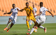 Nkosingiphile Ngcobo of Kaizer Chiefs shoots to score their winner in their DStv Premiership match against Richards Bay FC at FNB Stadium on Saturday.