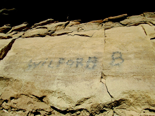 "Wilford B" inscription, which must surely have been made by the actor Wilford Brimley, who is from Utah ;)