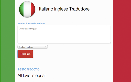 Italiano Inglese Traduttore Testo tradotto: equal 