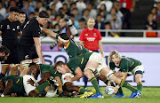 Faf de Klerk of South Africa during the Rugby World Cup 2019 Pool B match between New Zealand and South Africa at International Stadium Yokohama on September 21, 2019 in Yokohama, Japan.