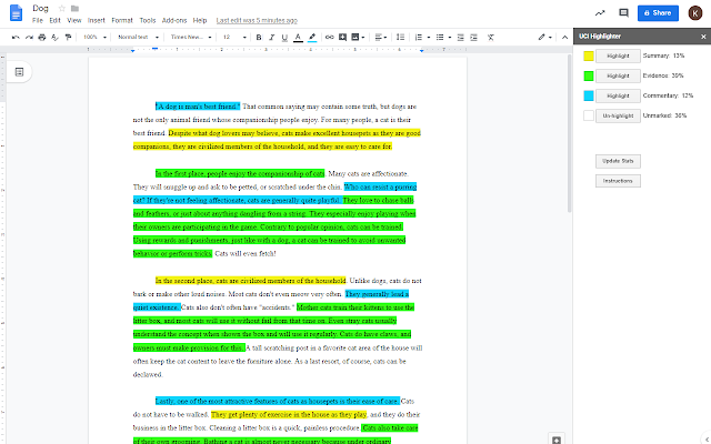 Screenshot of UCI Highlighter