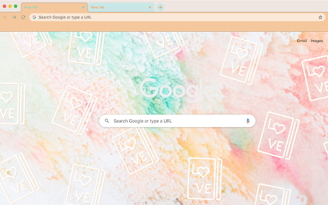 Watercolor Book Love chrome extension