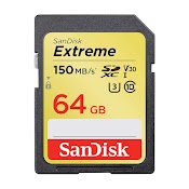 Thẻ Nhớ Máy Ảnh Sdxc Sandisk Extreme U3 V30 1000X 64Gb 150Mb/S (Vàng)
