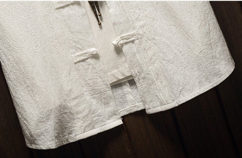 Crane embroidery short sleeve