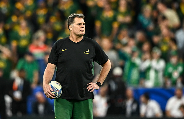 South Africa director of rugby Rassie Erasmus before the 2023 Rugby World Cup pool B match between South Africa and Ireland at Stade de France in Paris, France.