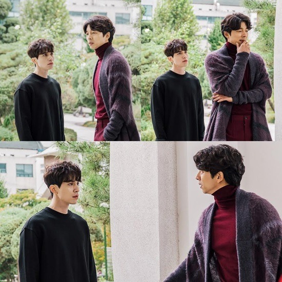 Gong Yoo and Lee Dong Wook on set of Goblin, rehearsing their scene