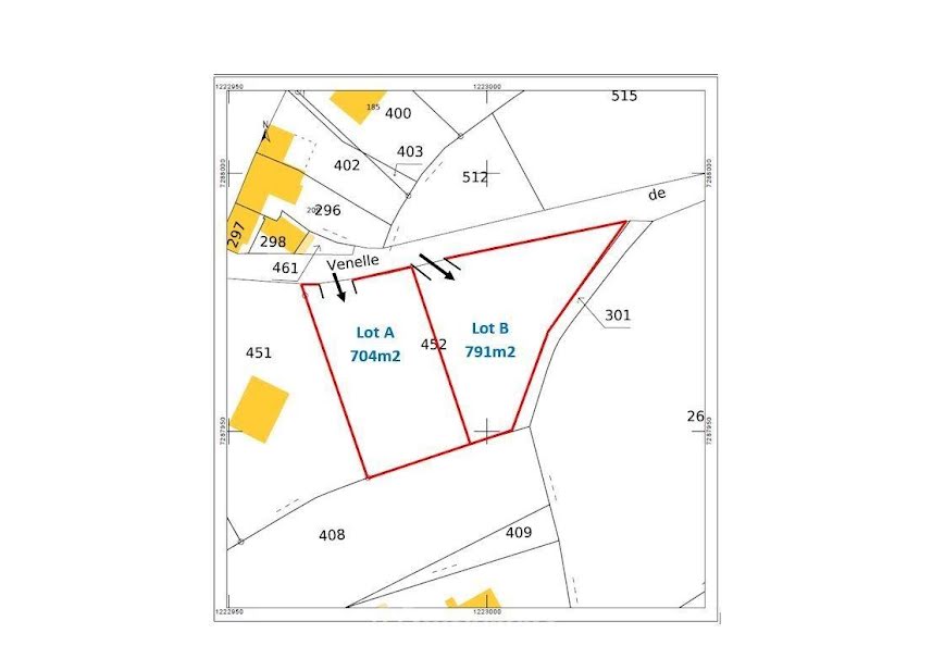 Vente terrain  791 m² à Plouaret (22420), 55 500 €