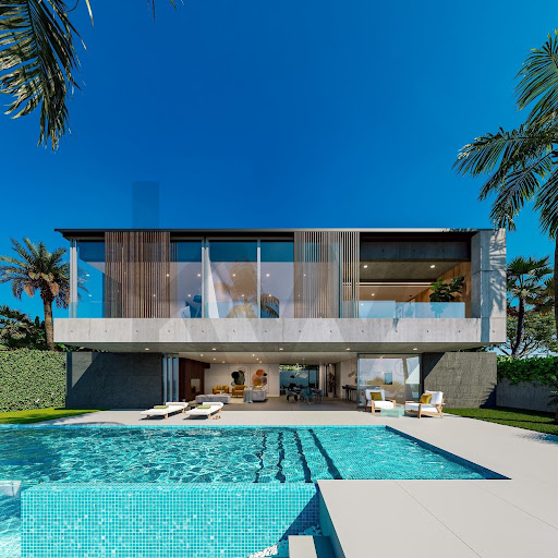 Maison contemporaine avec piscine et jardin 3