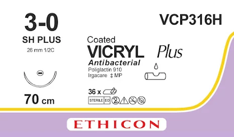 Vicryl Plus 3/0 SH 70cm VCP316H