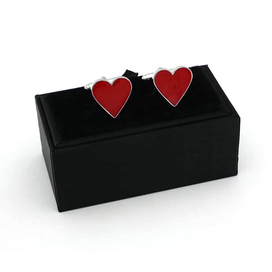 Gemelos de camisa franceses Fashion Red Love, perfectos para un toque de elegancia y expresar tu amor por la moda y el estilo refinado.