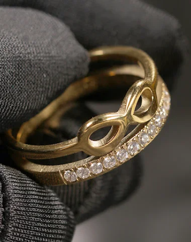Double Retro CNC Diamond-studded Ri - 1
