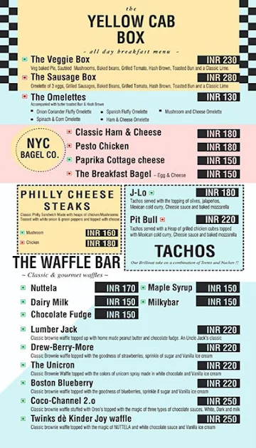 Uncle Jack's menu 