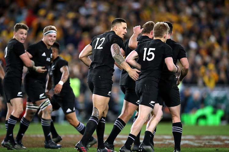 Sonny Bill Williams celebrates Bledisloe Cup Rugby Championship match, Australia Wallabies vs New Zealand All Blacks, Sydney, Australia. Saturday 19 August 2017.