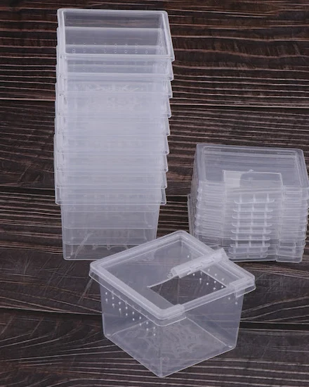 10x Feeding Box Reptile Cage Hatching Container Rearing T... - 3