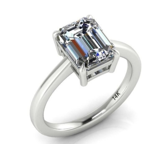 Title 3, Moissanite smaragd vierklauwige verlovingsring,...